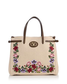 Valentino Garavani Valentino Garavani Antibes VLogo Medium Embroidered Tote