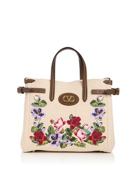 Valentino Garavani Valentino Garavani Antibes VLogo Small Embroidered Tote