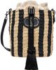 Valentino Garavani Valentino Garavani Beige & Black VLogo Signature Small Bucket Bag - 1