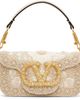 Valentino Garavani Valentino Garavani Beige Locò Small Embroidered Shoulder Bag - 1