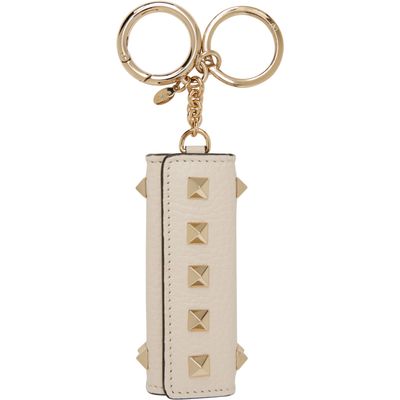 Valentino Garavani Valentino Garavani Beige Rockstud Charm Keychain