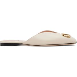 Valentino Garavani Valentino Garavani Beige VLogo Signature Nappa Mule Flats