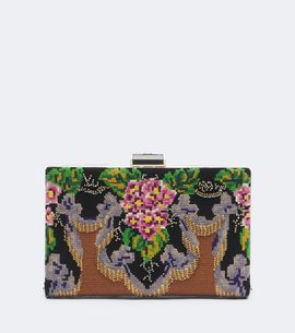Valentino Garavani Valentino Garavani Berthe embellished jacquard clutch