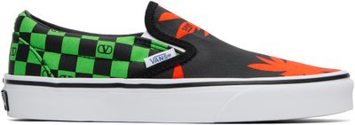 Valentino Garavani Valentino Garavani Black & Green Vans Edition VLogo Checkerboard Sneakers