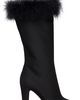 Valentino Garavani Valentino Garavani Black Feather Shantung Hotty Boots - 1