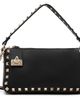 Valentino Garavani Valentino Garavani Black Grained Leather Rockstud Small Shoulder Bag - 1