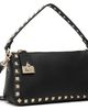 Valentino Garavani Valentino Garavani Black Grained Leather Rockstud Small Shoulder Bag - 2