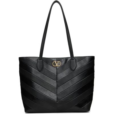 Valentino Garavani Valentino Garavani Black Jean Patchwork Medium Tote