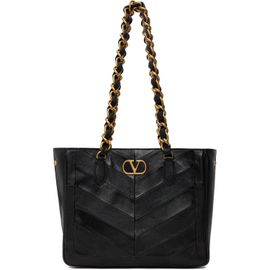 Valentino Garavani Valentino Garavani Black Laseine Shopping Tote