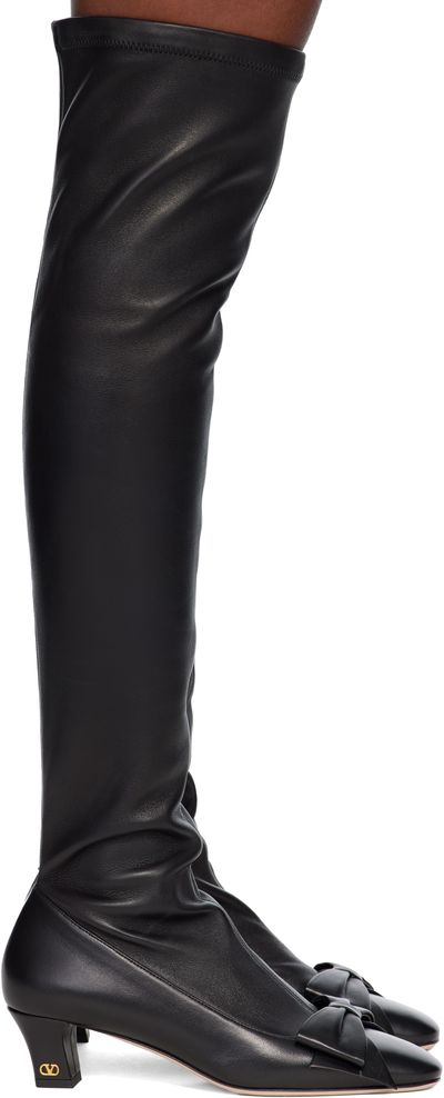 Valentino Garavani Valentino Garavani Black Over-The-Knee Tall Boots