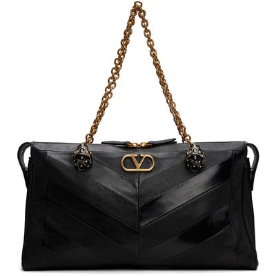 Valentino Garavani Valentino Garavani Black Panthea Medium Shoulder Bag