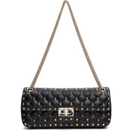 Valentino Garavani Valentino Garavani Black Rockstud Spike Medium Shoulder Bag