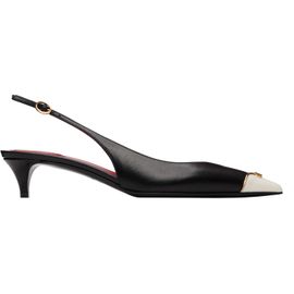 Valentino Garavani Valentino Garavani Black VLogo Heartip Slingback Heels