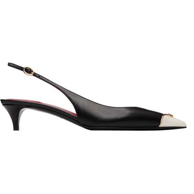 Valentino Garavani Valentino Garavani Black VLogo Heartip Slingback Heels