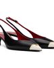 Valentino Garavani Valentino Garavani Black VLogo Heartip Slingback Heels - 4
