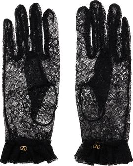 Valentino Garavani Valentino Garavani Black VLogo Signature Lace Gloves
