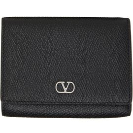Valentino Garavani Valentino Garavani Black VLogo Signature Trifold Wallet