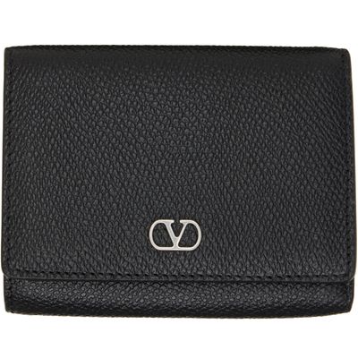 Valentino Garavani Valentino Garavani Black VLogo Signature Trifold Wallet