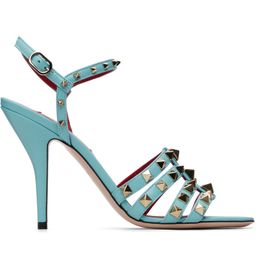 Valentino Garavani Valentino Garavani Blue Rockstud Kidskin Heeled Sandals