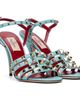 Valentino Garavani Valentino Garavani Blue Rockstud Kidskin Heeled Sandals - 4