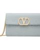 Valentino Garavani Valentino Garavani Blue VLogo Signature Chain Moiré Fabric Wallet Bag - 1