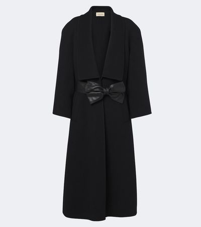 Valentino Garavani Valentino Garavani Bow-detail wool and cashmere coat