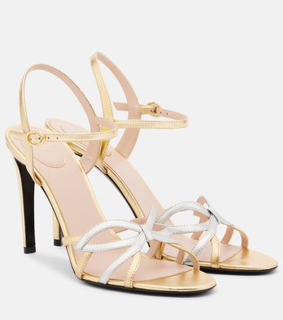 Valentino Garavani Valentino Garavani Bow metallic leather sandals