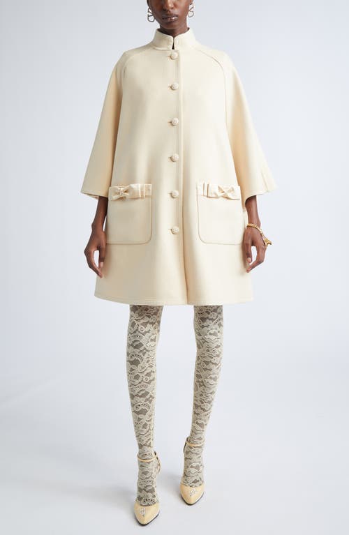Valentino Garavani Valentino Garavani Bow Trim Wool & Cashmere Coat