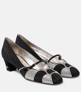 Valentino Garavani Valentino Garavani Bowow 45 embellished moiré pumps