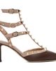 Valentino Garavani Valentino Garavani Brown Ankle Strap Rockstud Heels - 1