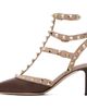 Valentino Garavani Valentino Garavani Brown Ankle Strap Rockstud Heels - 3