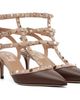 Valentino Garavani Valentino Garavani Brown Ankle Strap Rockstud Heels - 4