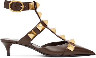 Valentino Garavani Valentino Garavani Brown Medium Roman Stud Heels