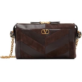 Valentino Garavani Valentino Garavani Brown Panthea Small Shoulder Chevron Pattern Bag