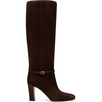 Valentino Garavani Valentino Garavani Brown Pattie Crust Leather Boots