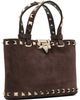 Valentino Garavani Valentino Garavani Brown Rockstud Suede Mini Shopping Tote - 2