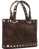 Valentino Garavani Valentino Garavani Brown Rockstud Suede Mini Shopping Tote - 3