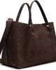 Valentino Garavani Valentino Garavani Brown Soft Suede Large Shopping Tote - 3