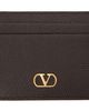 Valentino Garavani Valentino Garavani Brown VLogo Signature Grainy Calfskin Card Holder - 1