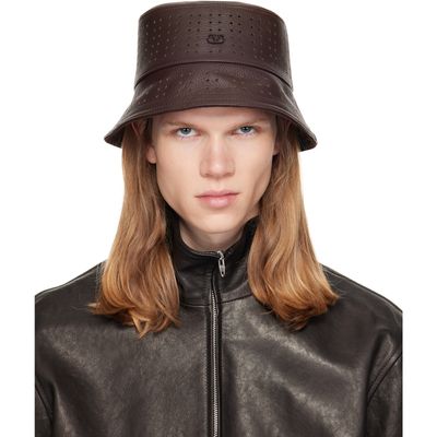 Valentino Garavani Valentino Garavani Brown VLogo Signature Holed Bucket Hat