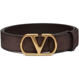 Valentino Garavani Valentino Garavani Brown VLogo Signature Suede Belt