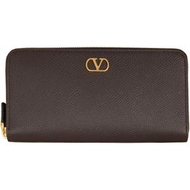 Valentino Garavani Valentino Garavani Brown VLogo Signature Zip Wallet