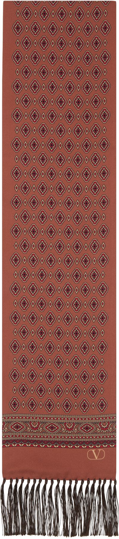 Valentino Garavani Valentino Garavani Burgundy Fringe Scarf