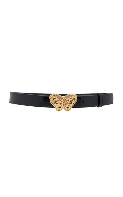 Valentino Garavani Valentino Garavani ButterflyBuckle Leather Belt