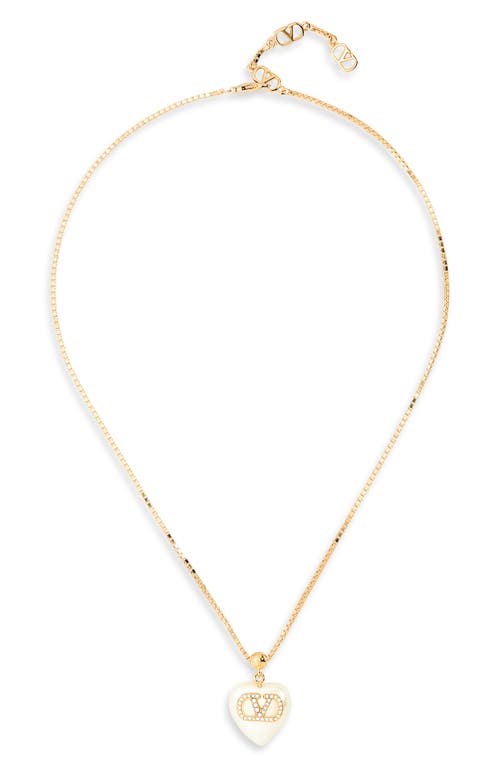 Valentino Garavani Valentino Garavani Coeur Royal VLOGO Signature Faux Pearl Pendant Necklace