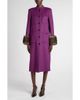 Valentino Garavani Valentino Garavani Compact Drape Wool & Cashmere Coat with Genuine Shearling Cuffs - 1