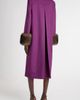 Valentino Garavani Valentino Garavani Compact Drape Wool & Cashmere Coat with Genuine Shearling Cuffs - 3
