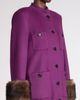Valentino Garavani Valentino Garavani Compact Drape Wool & Cashmere Coat with Genuine Shearling Cuffs - 5