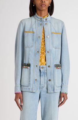 Valentino Garavani Valentino Garavani Contrast Border Denim Jacket 