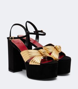 Valentino Garavani Valentino Garavani Crasher metallic leather platform sandals